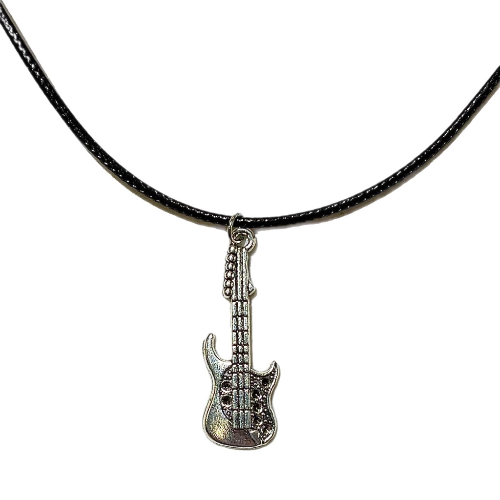 Silver Bass Guitar Necklace